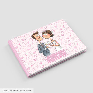 Quirky Watercolor Wedding Memory Guest book