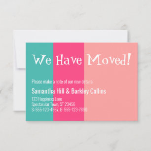Quirky We Have Moved! Colourful New Address Card