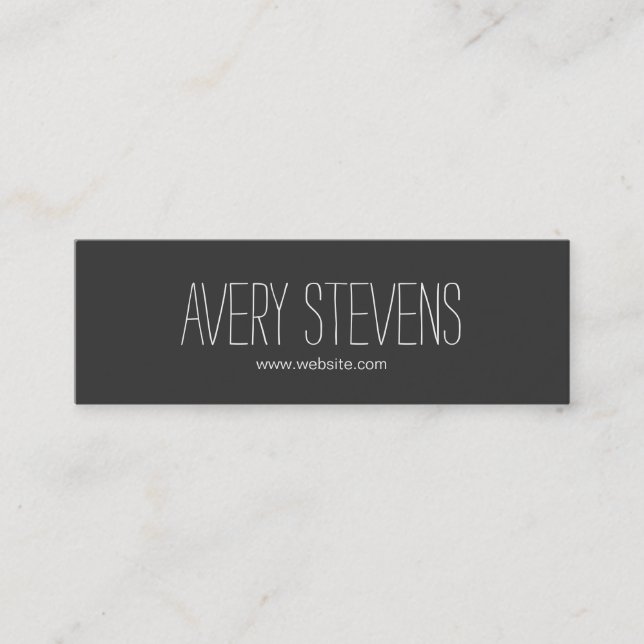 Quirky, Whimisical, Simple Black, Minimalist Mini Business Card (Front)