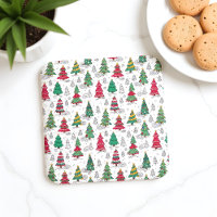 Quirky Whimsical Decorated Christmas Trees Doodles
