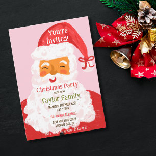 Quirky Whimsical Santa Christmas Dinner Party Invitation
