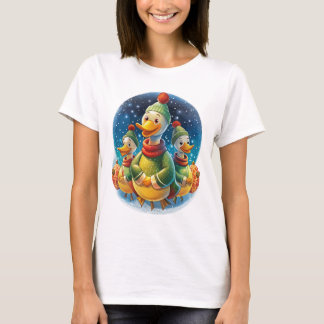 Quirky Winter Ducks T-Shirt