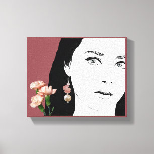 Quirky woman in pink by Berglind Jewellery Design Canvas Print
