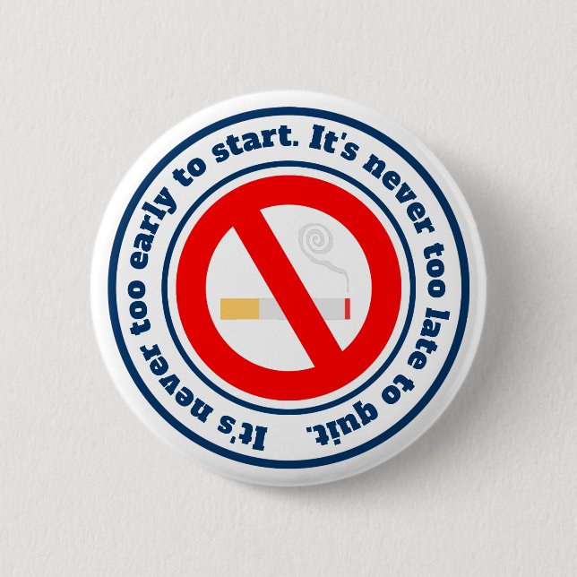 quit classic round sticker 6 cm round badge (Front)