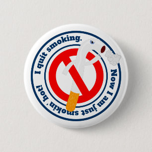 quit classic round sticker 6 cm round badge