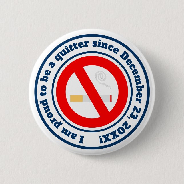 quit classic round sticker button (Front)
