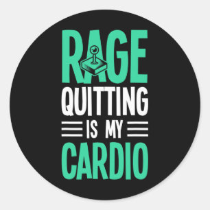 Quit Game Funny Gamer Video Gaming Classic Round Sticker
