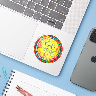 Quit Overthinking Fun Yellow Inspirivity Sticker