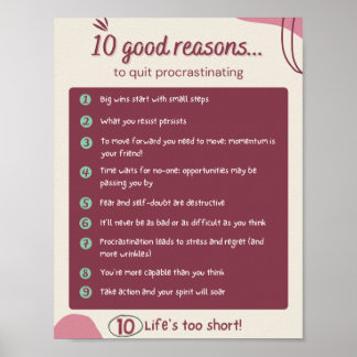 QUIT PROCRASTINATING poster