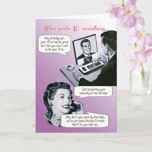 Quit Projecting Your Curiosity Birthday Card (Orchid)