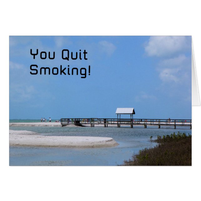 Quit Smoking Card with Beach Image (Front Horizontal)