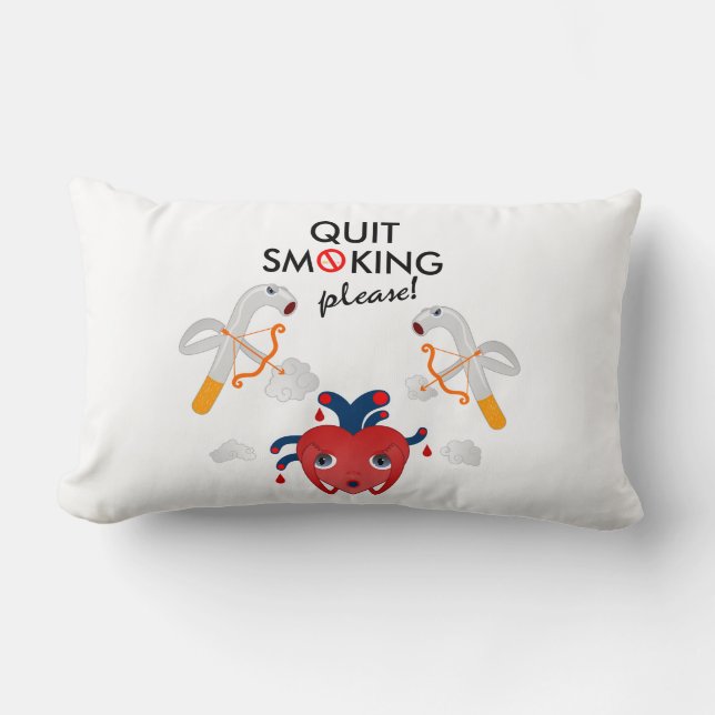 Quit smoking please lumbar cushion (Front)