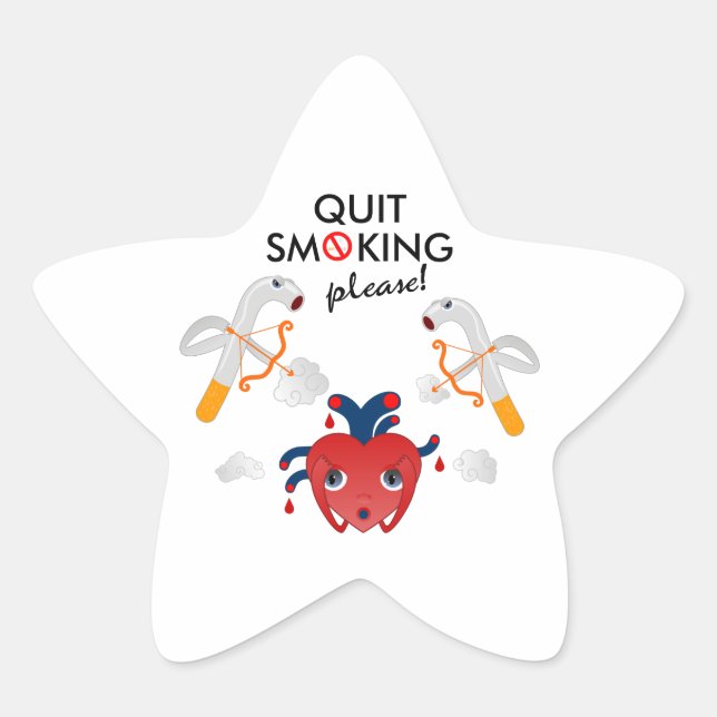Quit smoking please star sticker (Front)
