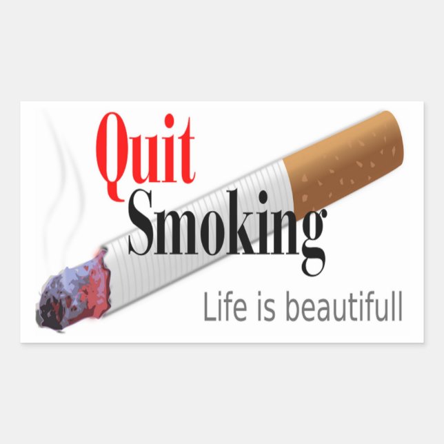 QUIT SMOKING RECTANGULAR STICKER (Front)
