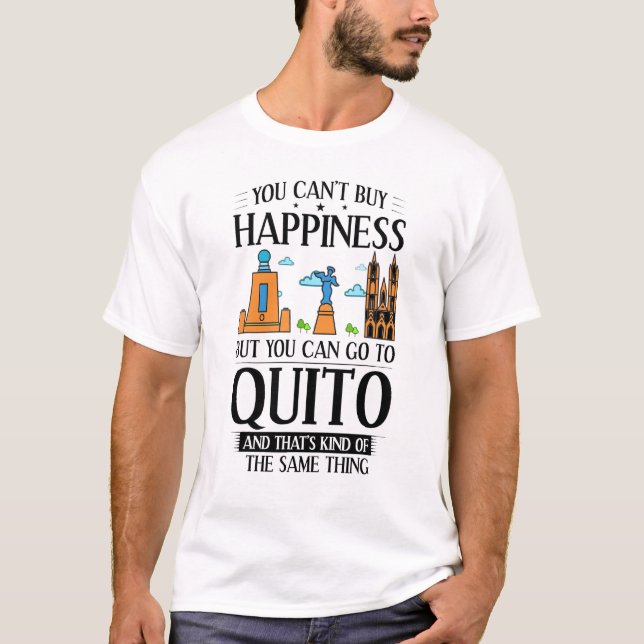 Quito Ecuador City Skyline Map Travel 5 T-Shirt (Front)