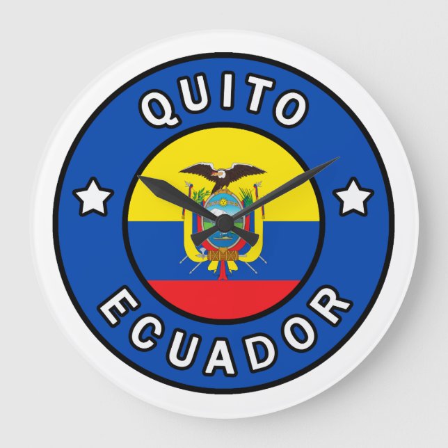 Quito Ecuador Large Clock (Front)
