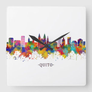 Quito Ecuador Skyline Square Wall Clock