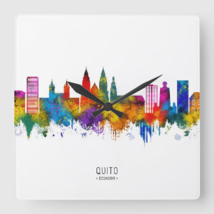 Quito Ecuador Skyline Square Wall Clock