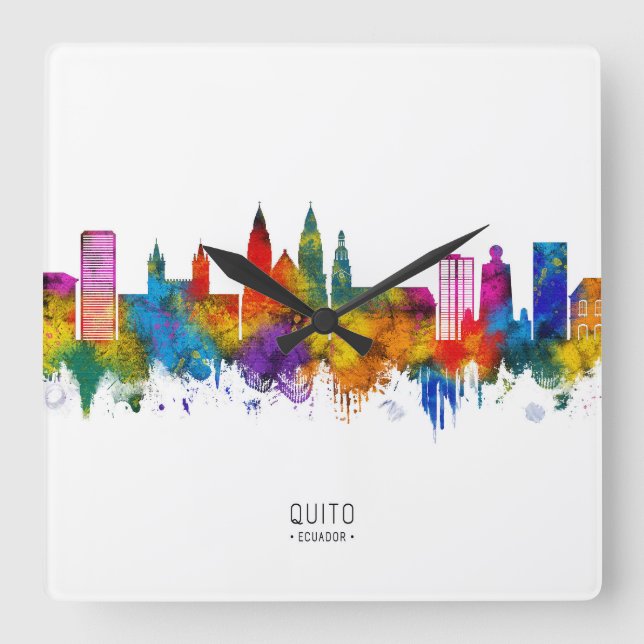 Quito Ecuador Skyline Square Wall Clock (Front)