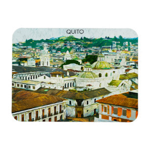 Quito Ecuador Watercolor Illustration Magnet