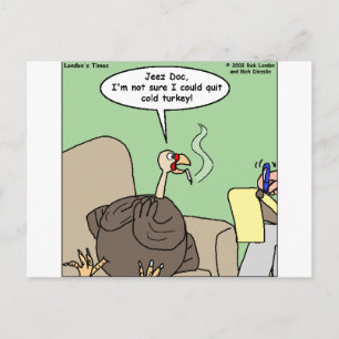 Quittng Smoking Cold Turkey Funny Gifts & Tees Postcard