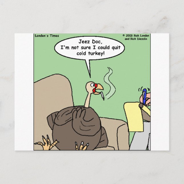 Quittng Smoking Cold Turkey Funny Gifts & Tees Postcard (Front)