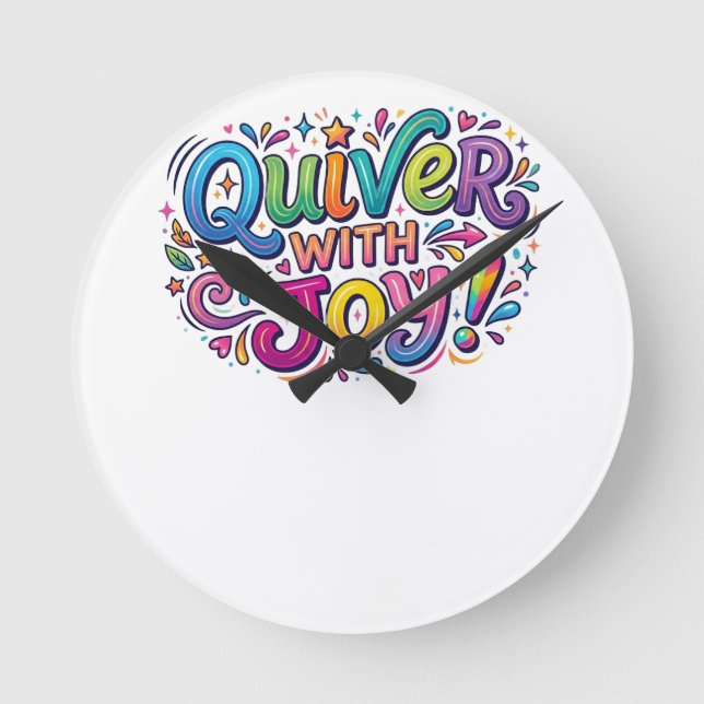 Quiver with Joy Round Clock (Front)