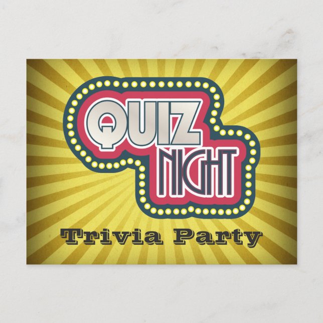 Quiz Night Trivia Party Invitation (Front)