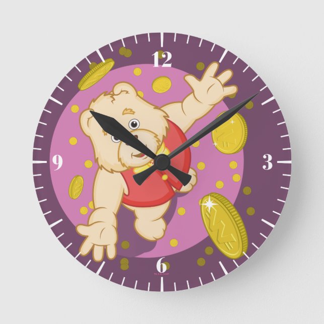 Quizzy Bear Round Clock (Front)