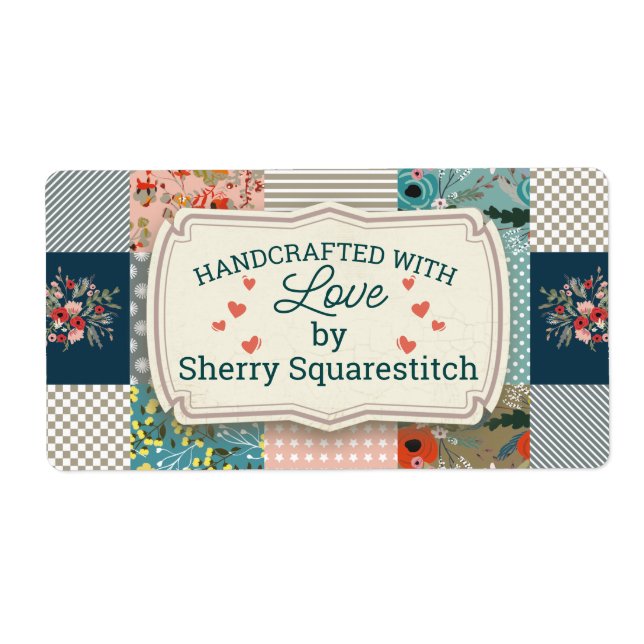 Qulter quilting floral stripes block quilt (Front)