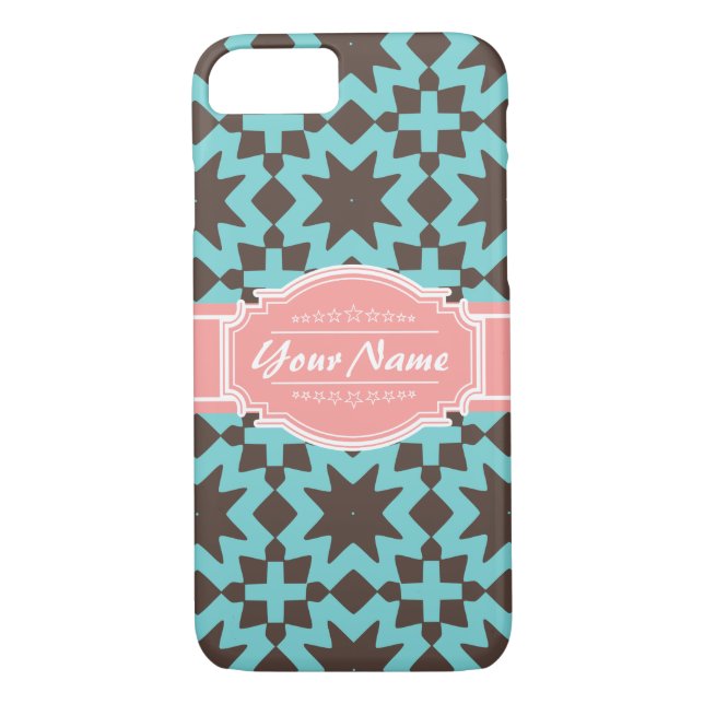 Qunque Elegant Pattern Personalised Name Case-Mate iPhone Case (Back)
