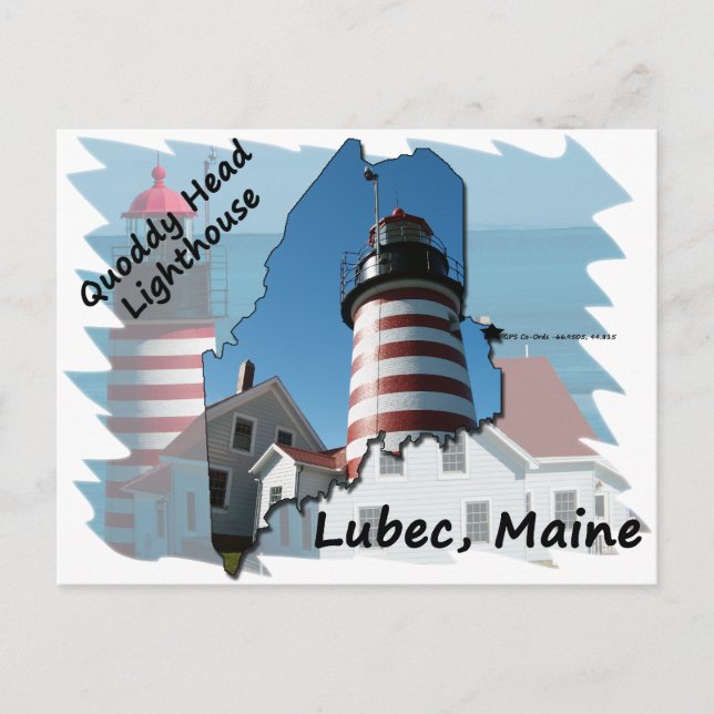 Quoddy Head Lighthouse ver2 Postcard (Front)