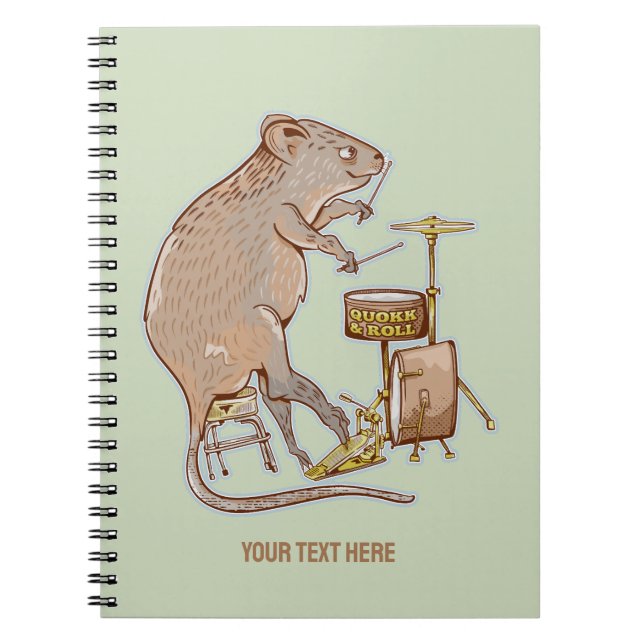 Quokka Australian Animal Drummer Notebook (Front)