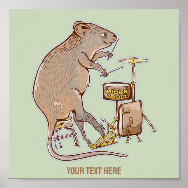 Quokka Australian Animal Drummer Poster (Front)