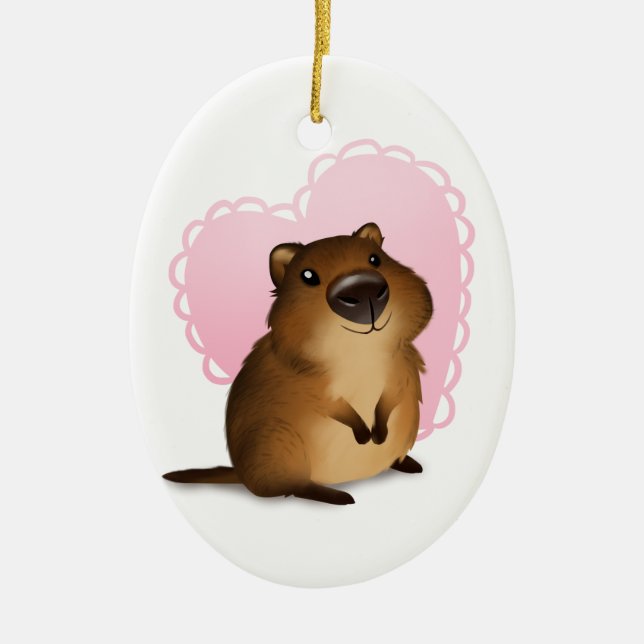 Quokka Ceramic Ornament (Front)
