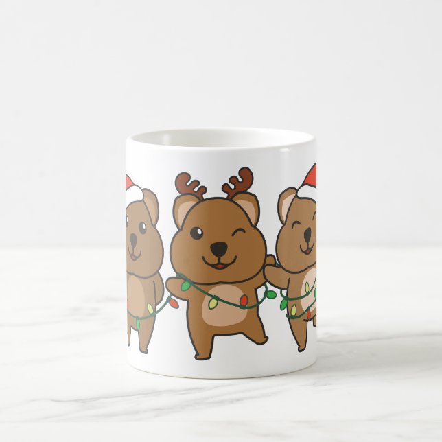 Quokka Christmas Christmas Animals Cute Quokkas Coffee Mug (Center)