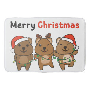 Quokka Christmas Cute Quokka Merry Christmas Bath Mat