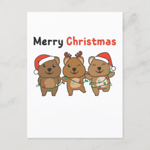 Quokka Christmas Cute Quokka Merry Christmas Holiday Postcard