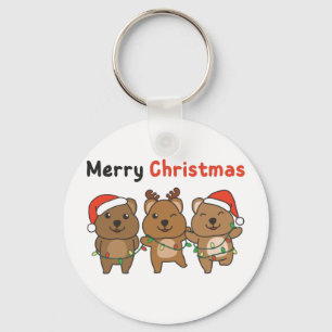 Quokka Christmas Cute Quokka Merry Christmas Keych Key Ring
