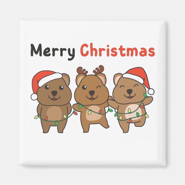 Quokka Christmas Cute Quokka Merry Christmas Magne Magnet (Front)