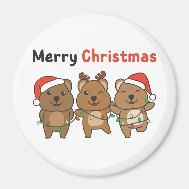 Quokka Christmas Cute Quokka Merry Christmas Magne Magnet (Front)