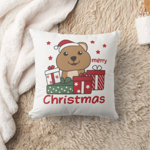 Quokka Christmas Gift Winter Animals Quokkas Cushion
