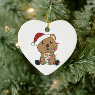 Quokka Christmas Snow Winter Animals Quokkas Ceramic Ornament