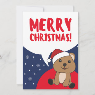 Quokka Christmas Snow Winter Animals Quokkas Holid Holiday Card