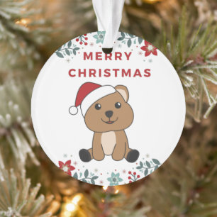 Quokka Christmas Snow Winter Animals Quokkas Ornam Ornament