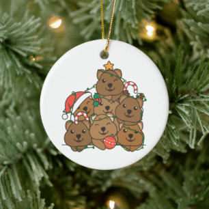 Quokka Christmas Tree Funny Animal Christmas Ceram Ceramic Ornament
