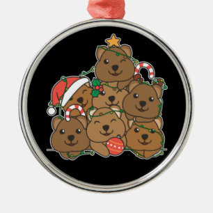 Quokka Christmas Tree Funny Animal Christmas Ceram Metal Ornament