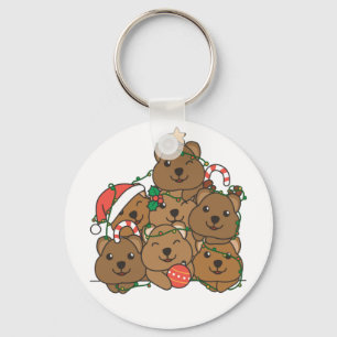 Quokka Christmas Tree Funny Animal Christmas Keych Key Ring