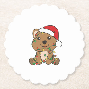 Quokka Christmas Winter Animals Quokkas Paper Coaster