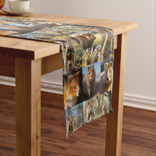 "Quokka Chronicles: A Heartwarming Photo Collage" Short Table Runner
